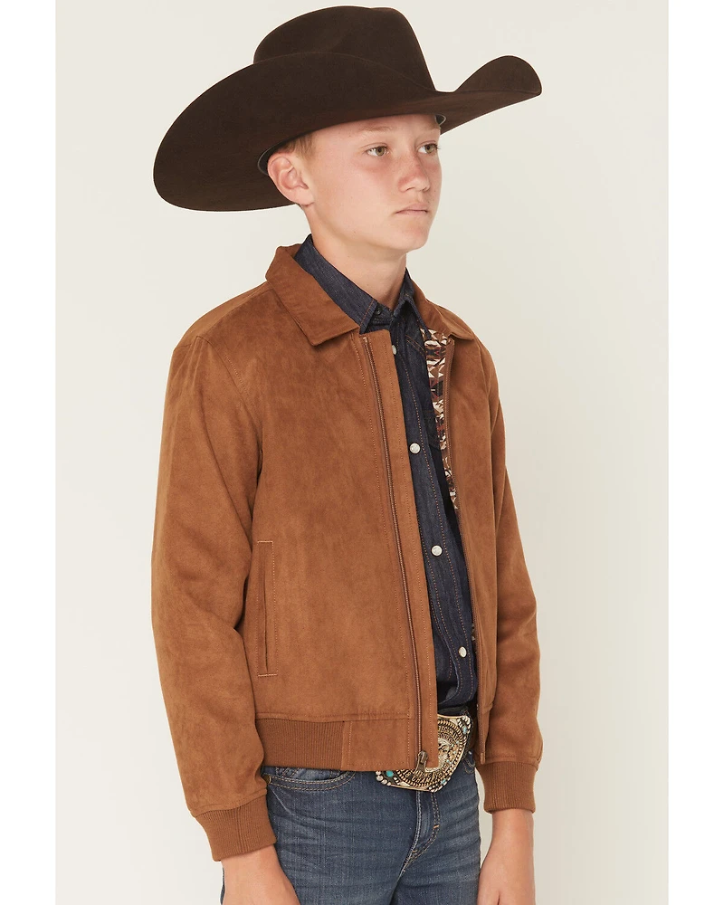 Cody James Boys' Harrington Faux Suede Bomber Jacket