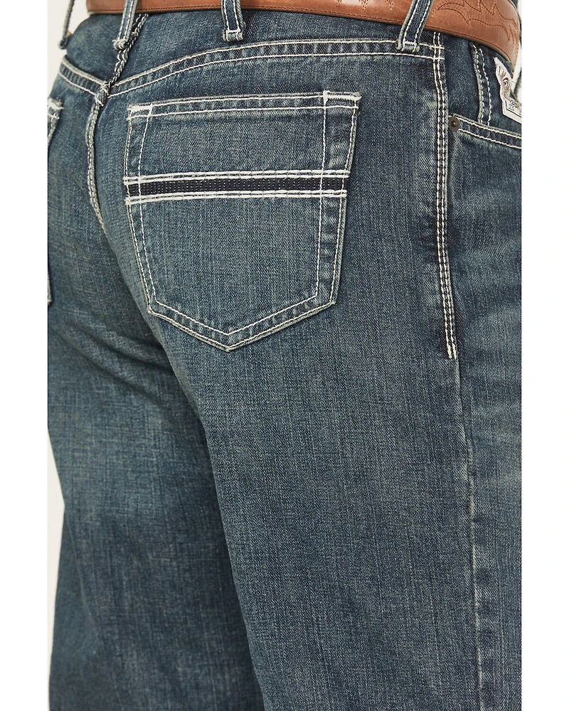 Cinch White Label Relaxed Fit Mid Rise Jeans Dark Stonewash