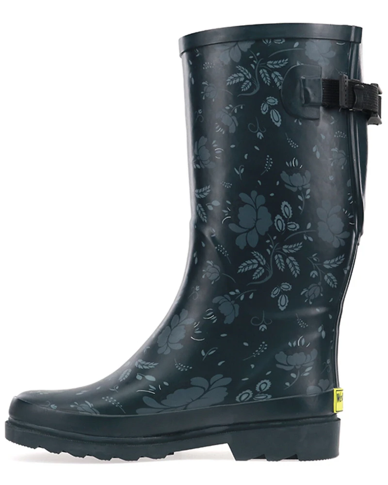 Western Chief Women's Feminine Floral Wide Calf Tall Rain Boots