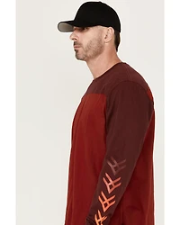 Hawx Men's FR Color Block Long Sleeve Graphic Work T-Shirt