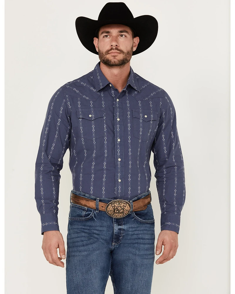Wrangler Retro Men's Premium Linear Print Long Sleeve Snap Western Shirt