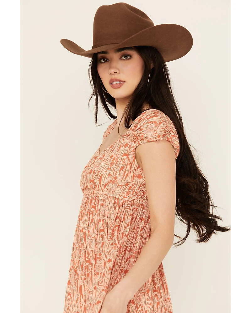 Rock & Roll Denim Women's Cactus Print Mini Dress