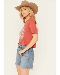 Rock & Roll Denim Women's Steel Guitars Country Bars Short Sleeve Cropped Graphic Tee