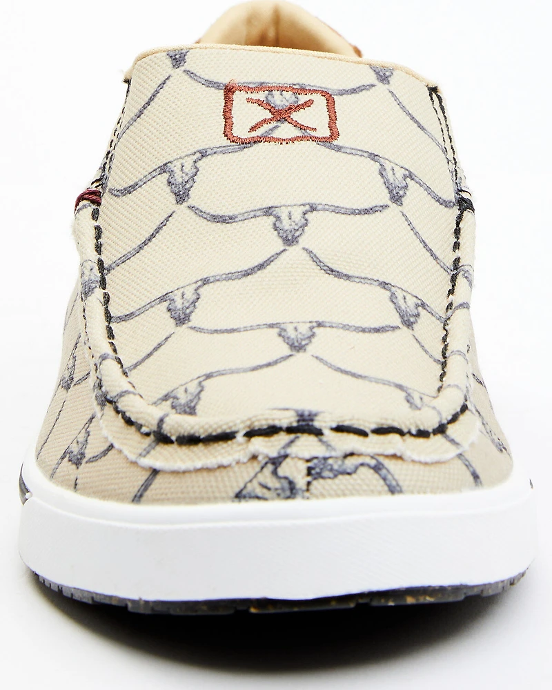 Twisted X Women's Steerhead Skull Print Slip-On Casual Shoe - Moc Toe