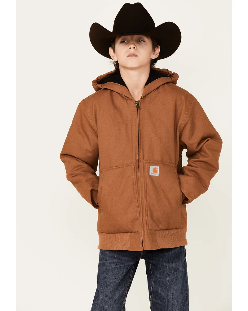 Carhartt Little Boys' Active Flannel Quilt Lined Hooded Jacket