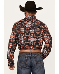 Rock & Roll Denim Men's Tek Southwestern Print Short Sleeve Snap Western Shirt