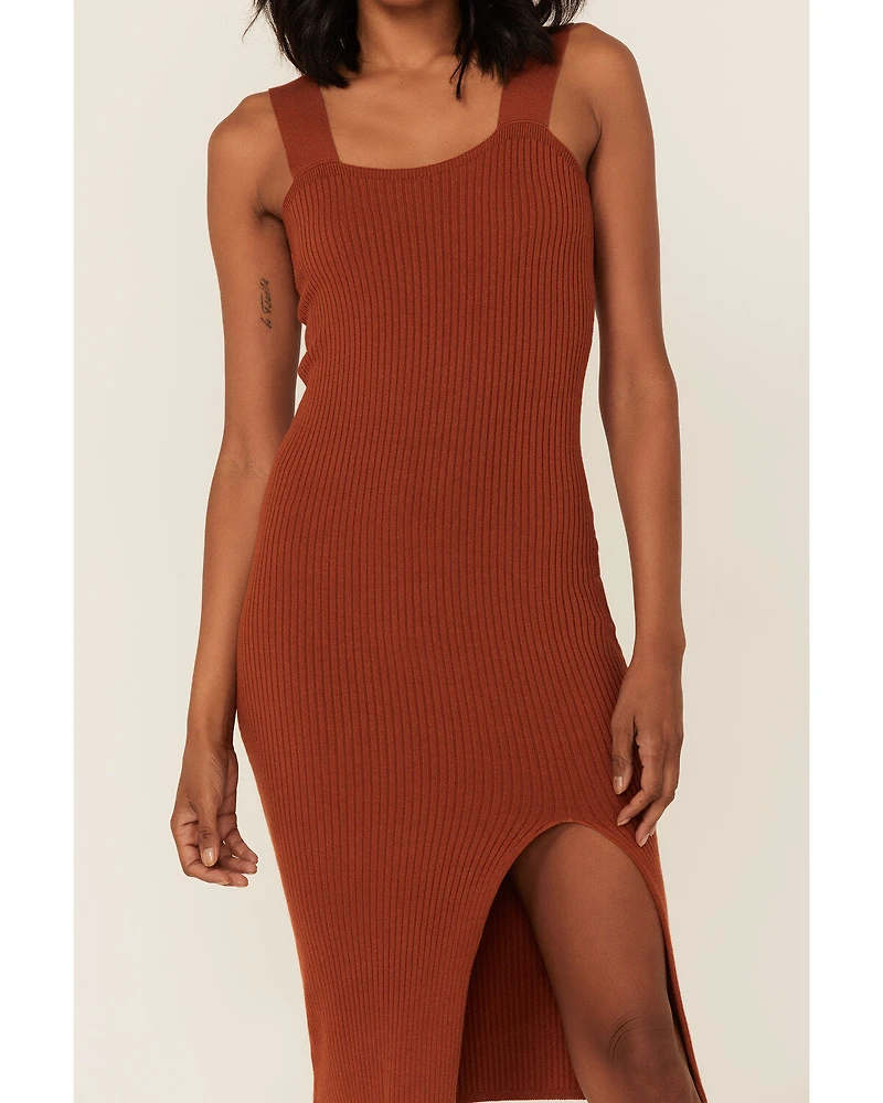 Shyanne Women's Ribbed Sweater Knit Midi Bodycon Dress