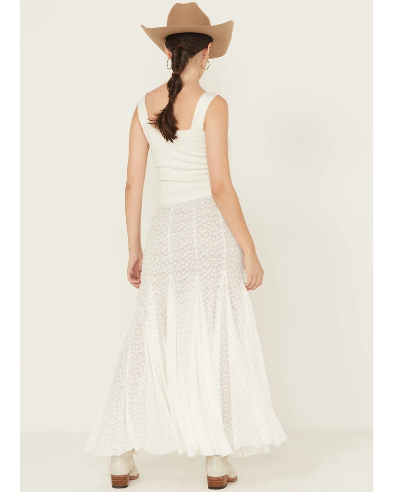 Free People Women's Kiss Lace Slip Maxi Skirt