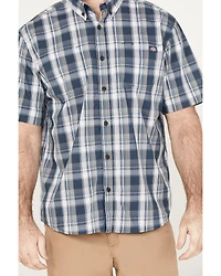 Dickies Men's Plaid Print Relaxed Fit Flex Short Sleeve Button Down Work Shirt