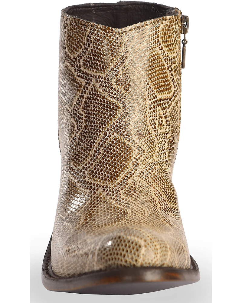 Liberty Black Women's Breton Snake Print Booties - Round Toe