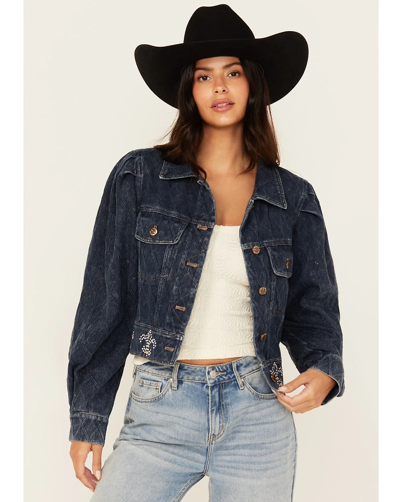 Miss Me Women's Dark Wash Denim Jacket
