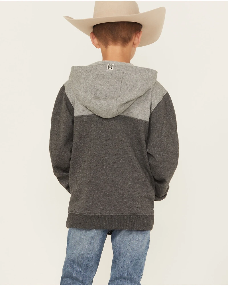 Cinch Boys' 1/4 Button-Down Hooded Pullover