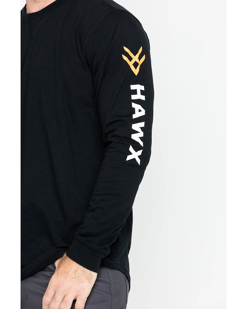 Hawx Men's Logo Crew Long Sleeve Work T-Shirt - Tall