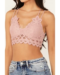 Wishlist Women's Strappy Lace Applique Scallop Bralette