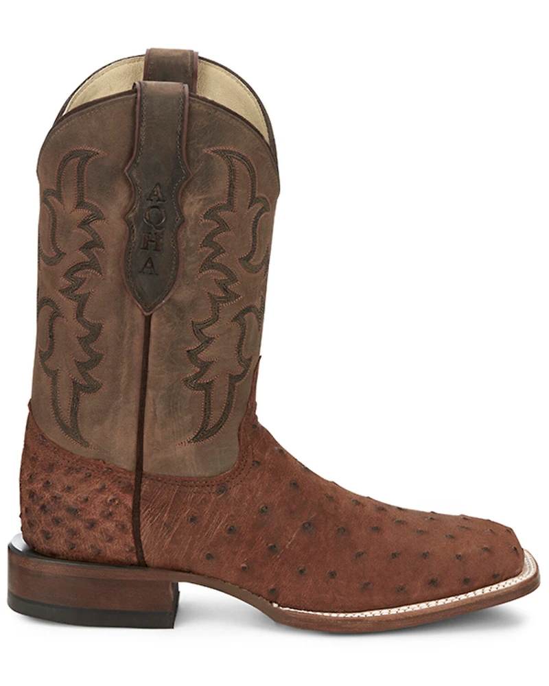 Justin Men's Full-Quill Ostrich Exotic Boot - Square Toe