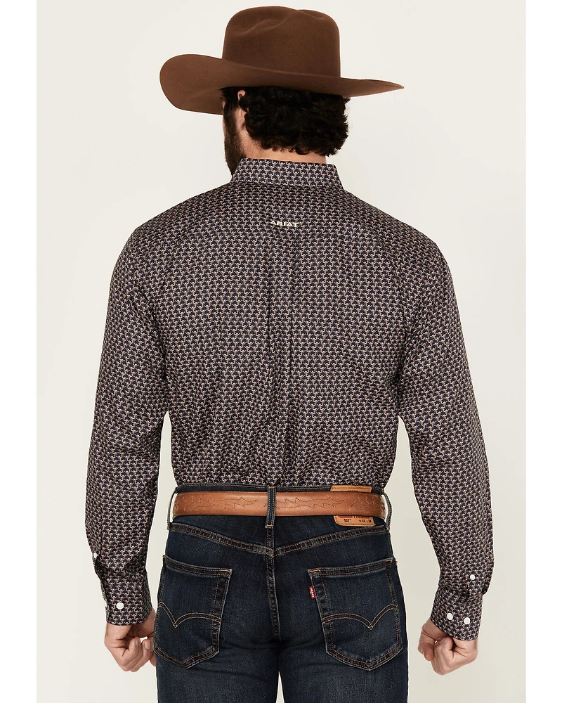 Ariat Men's Wrinkle Free Fields Printed Long Sleeve Button-Down Western Shirt