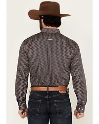 Ariat Men's Wrinkle Free Fields Printed Long Sleeve Button-Down Western Shirt