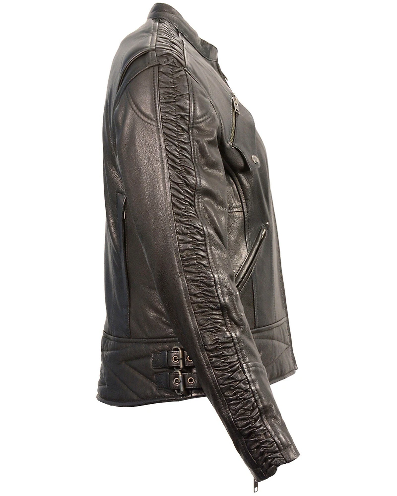 Milwaukee Leather Women's Crinkle Arm Lightweight Racer Jacket