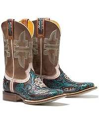 Tin Haul Women's Lone Flower Western Boots - Broad Square Toe