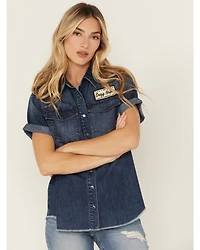 Idyllwind Women's Ellwood Dark Wash Short Sleeve Denim Shirt