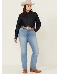 Ariat Women's Nebraska Light Wash Mid Rise Hope Stretch Bootcut Jeans - Plus