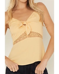Idyllwind Women's Lace Inset Tie-Front Cami
