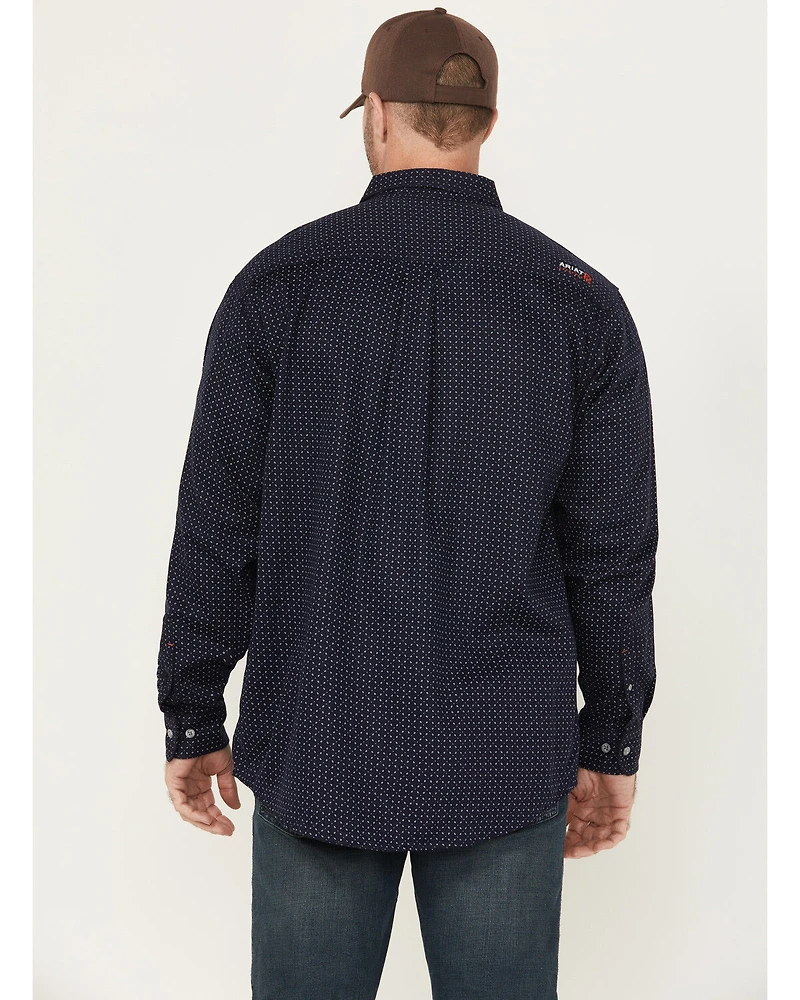 Ariat Men's FR Lever Printed Long Sleeve Button-Down Work Shirt