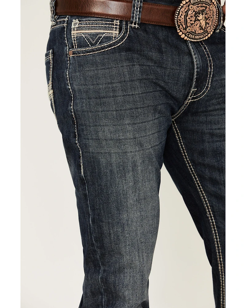 Rock & Roll Denim Men's Boot Barn Exclusive Double Barrel Medium Wash Relaxed Bootcut Stretch Jeans