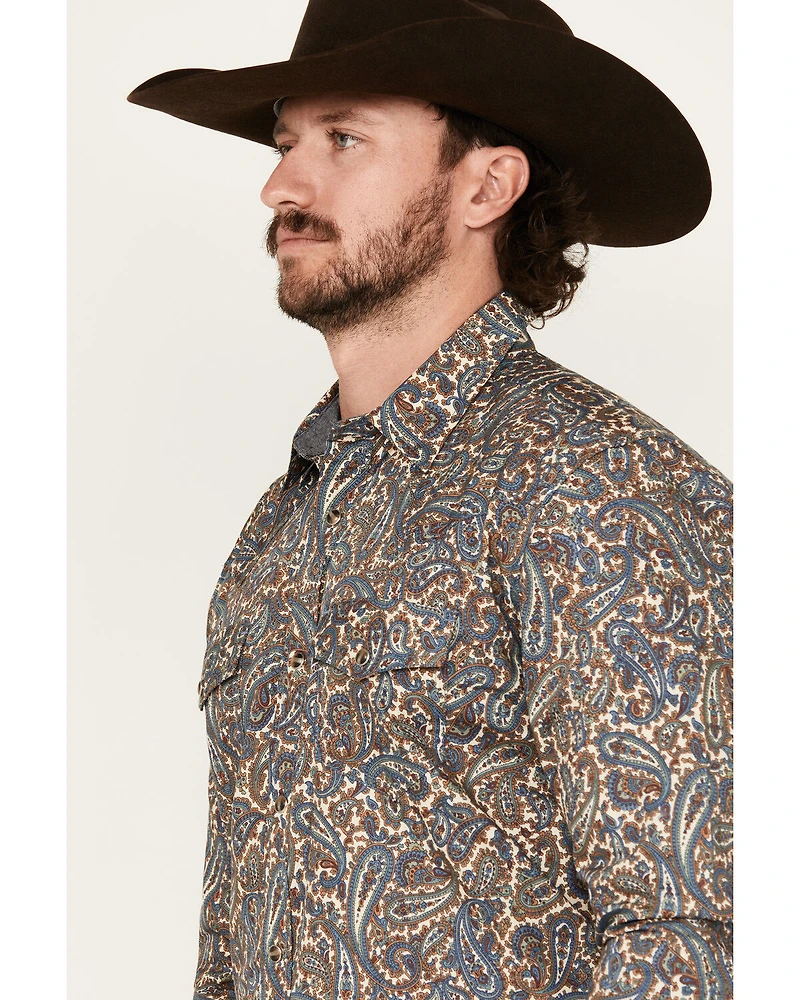 Cody James Men's Madera Paisley Print Long Sleeve Snap Western Shirt