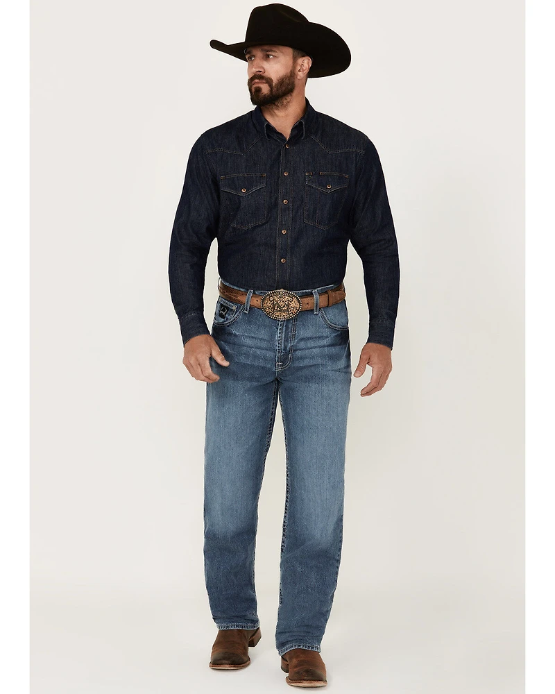 Cinch Men's Black Label 2.0 Medium Wash Loose Fit Tapered Denim Jeans
