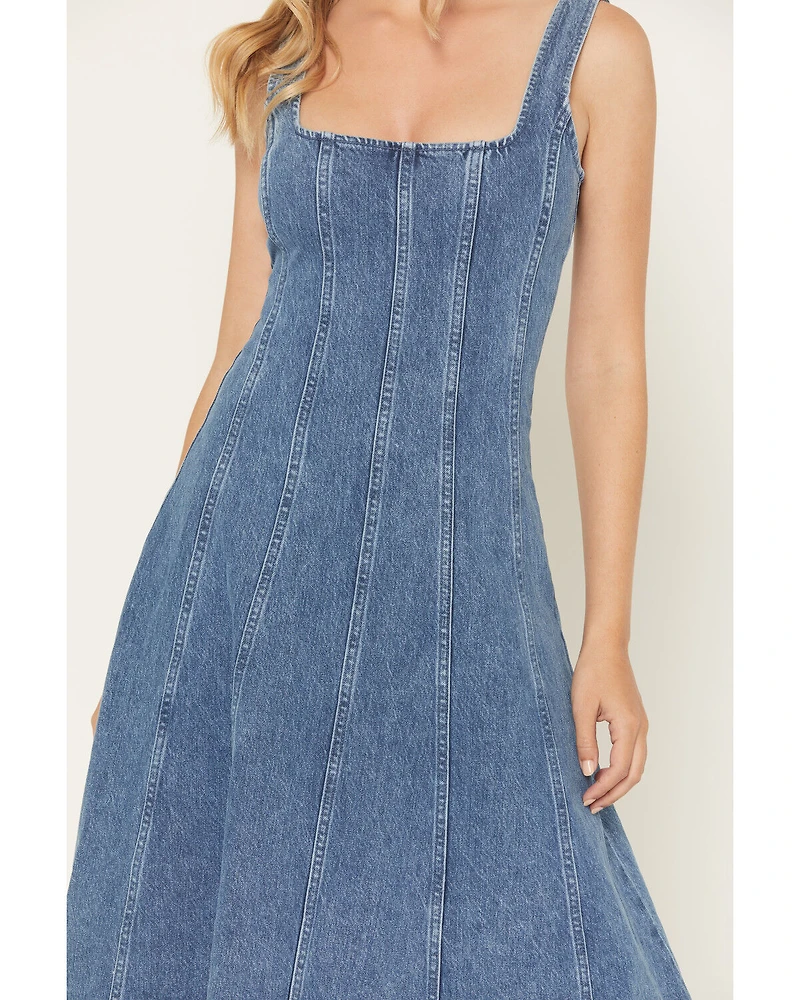 Show Me Your Mumu Women's Prim Denim Midi Dress