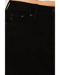 Miss Me Women's Embroidered Pocket Stretch Denim Maxi Skirt