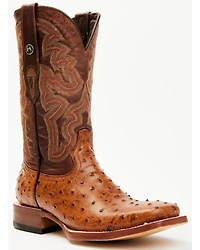 Tanner Mark Men's Ostrich Print Western Boots - Broad Square Toe