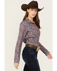 Cinch Women's ARENAFLEX® Paisley Print Long Sleeve Button-Down Western Shirt