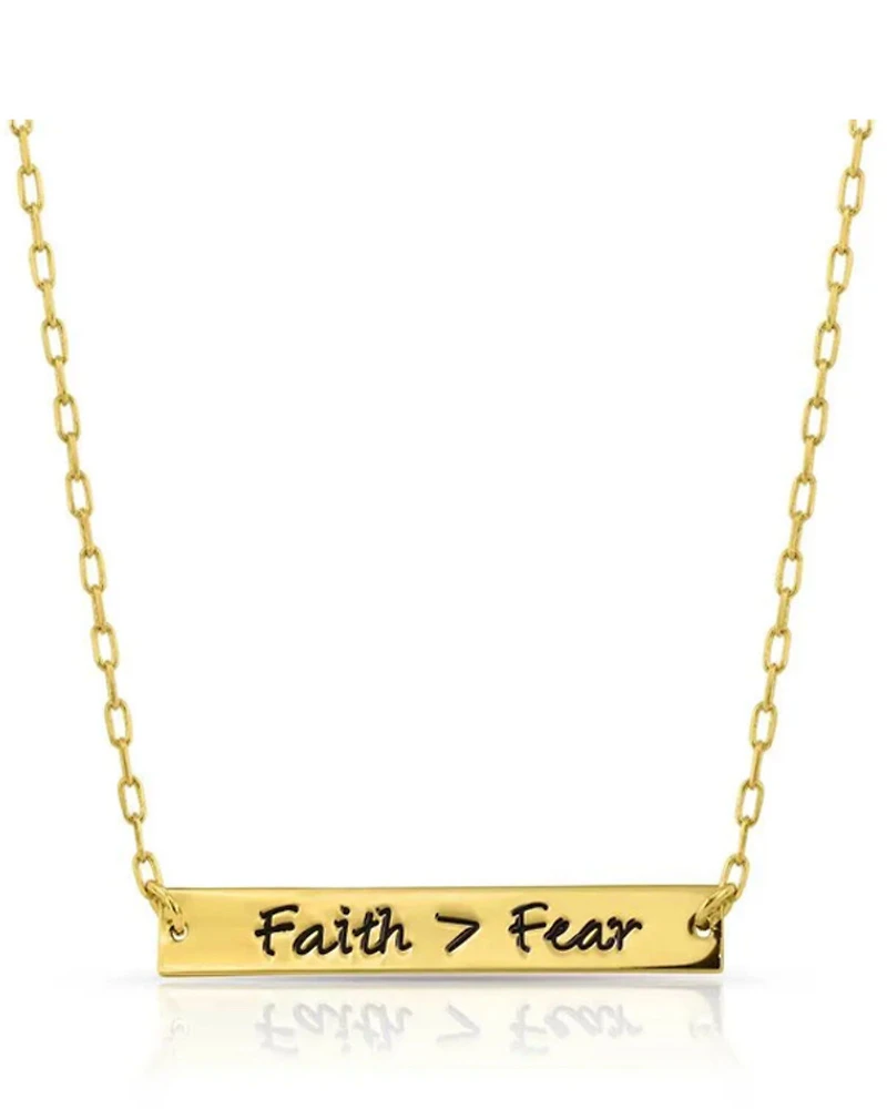 Montana Silversmiths Women's Gold Faith Is Greater Than Fear Necklace