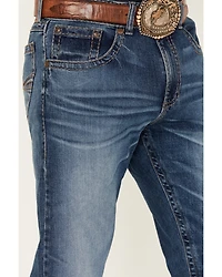 Rock 47 by Wrangler Men's Highland Medium Wash Slim Straight Stretch Denim Jeans