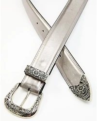 Shyanne Women's Metallic 3-Piece Buckle Belt