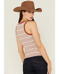 RANK 45® Women's Southwestern Stripe Henley Tank Top