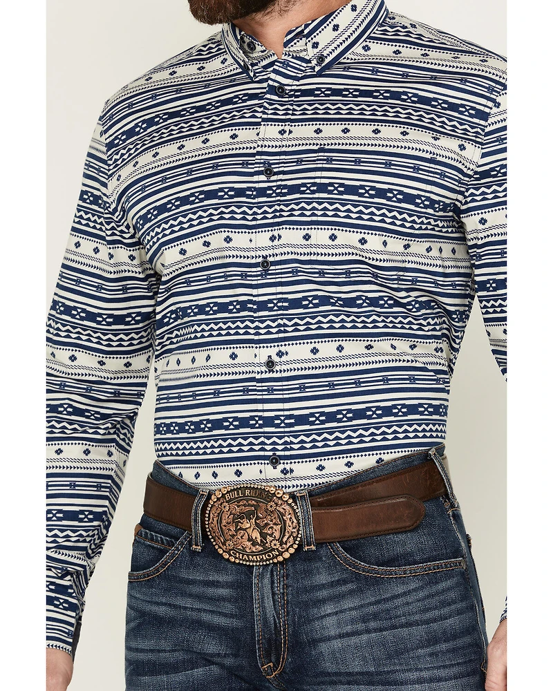 Cody James Men's Falcon Southwestern Striped Print Long Sleeve Button-Down Stretch Western Shirt