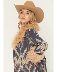 Idyllwind Women's Maxey Fur Trim Long Jacket