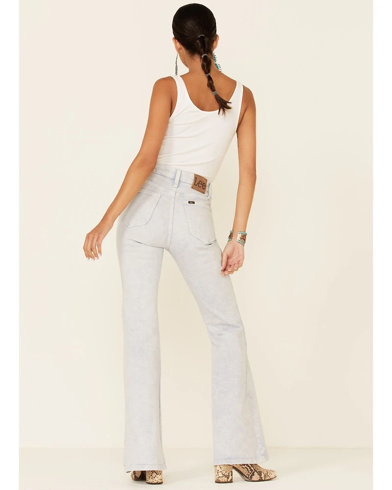 Lee Women's Acid Wash High Rise Flare Jeans