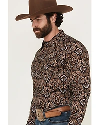 Gibson Men's Reward Medallion Print Long Sleeve Snap Western Shirt