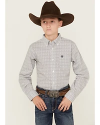 Ariat Boys' Classic Geo Print Long Sleeve Button-Down Western Shirt