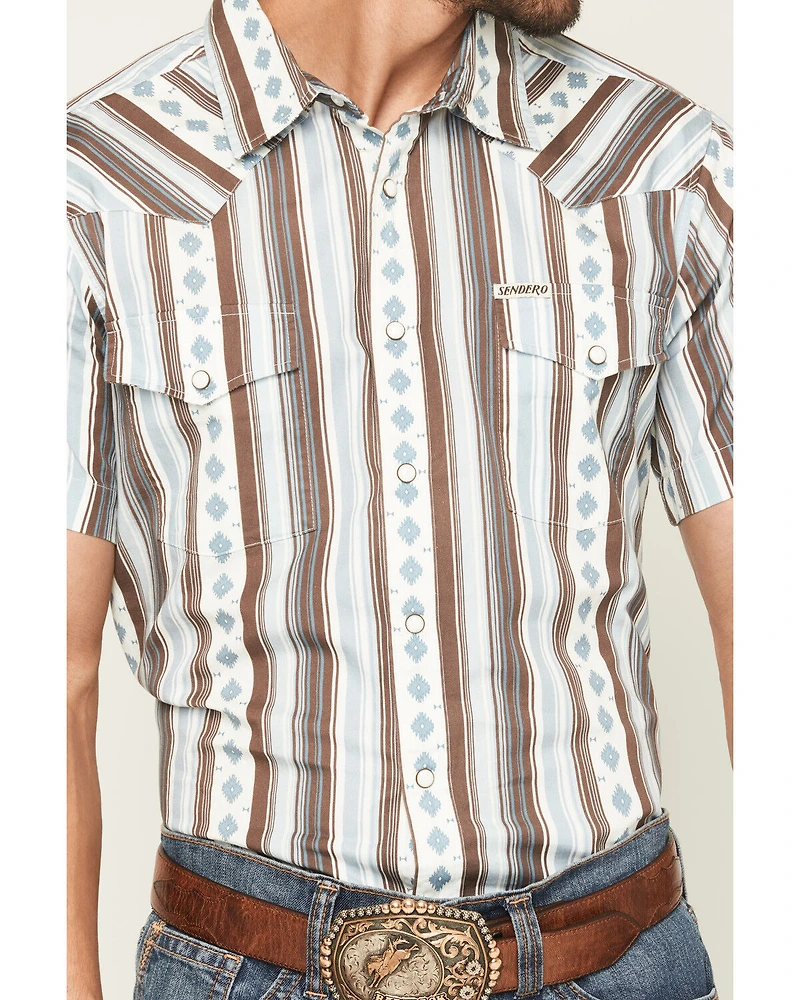 Sendero Provisions Men's Wyatt Serape Striped Short Sleeve Snap Western Shirt
