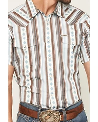 Sendero Provisions Men's Wyatt Serape Striped Short Sleeve Snap Western Shirt