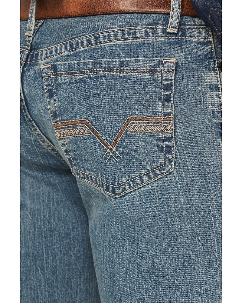 Cinch Men's Ian Medium Wash Slim Bootcut Performance Stretch Denim Jeans