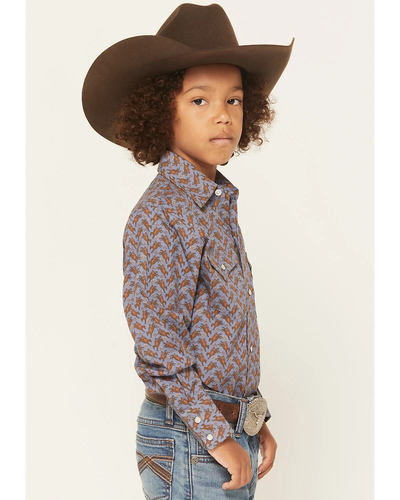 Ely Walker Boys' Cowboy Long Sleeve Snap Western Shirt