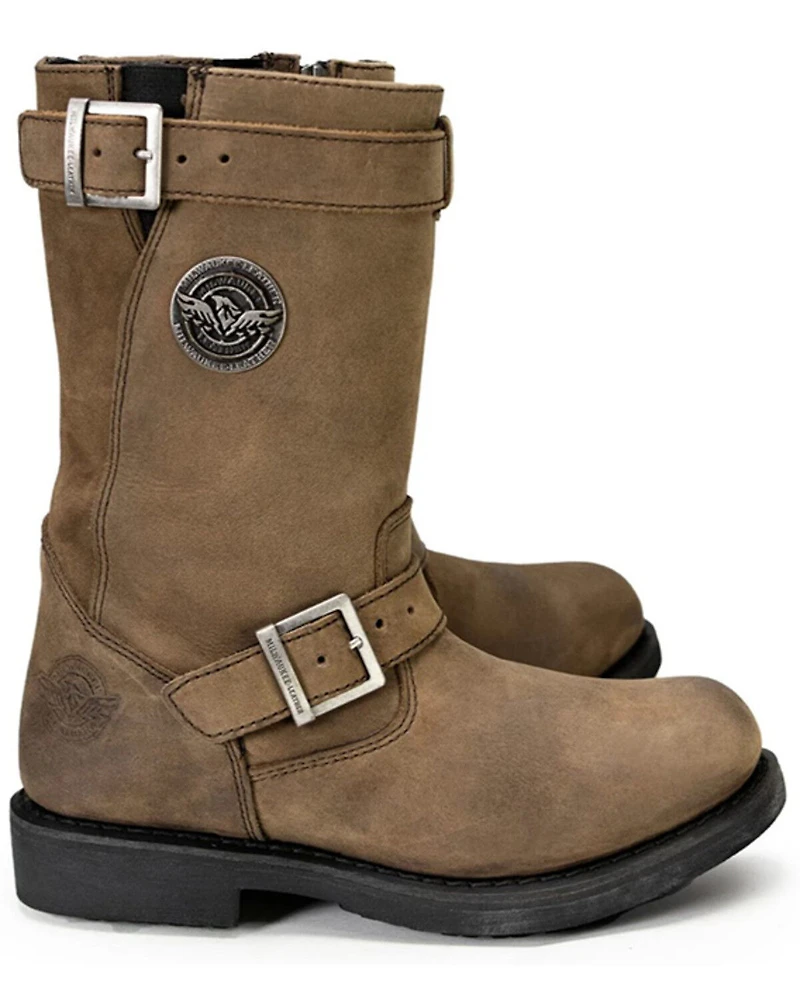 Milwaukee Leather Women's 10" Classic Engineer Motorcycle Boots - Round Toe