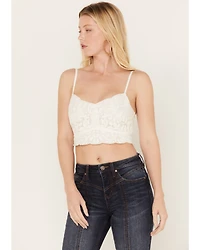 Shyanne Women's Mesh Embroidered Bandeau Tank Top