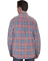 Scully Men's Yard Dye Corduroy Plaid Print Long Sleeve Button Down Western Shirt